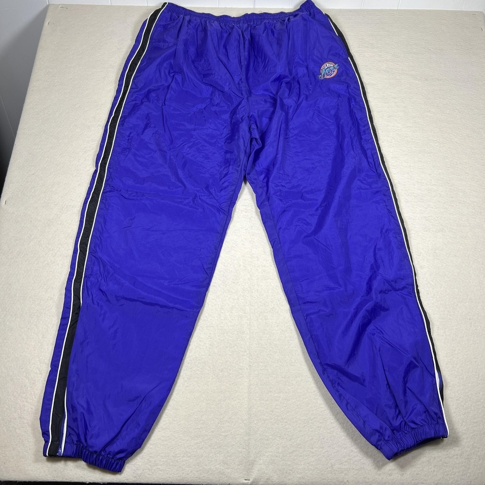 Vintage Utah Jazz Pants Mens 2XL Purple Logo Athletic NBA‎ Tearaway Warm Up 90s